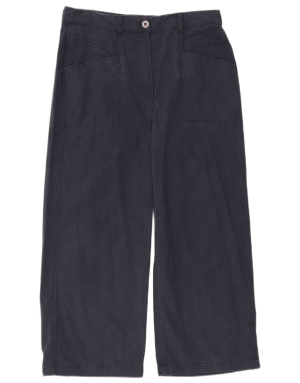 WHITE STUFF Womens Cropped Trousers UK 12 Medium W32 L25 Navy Blue