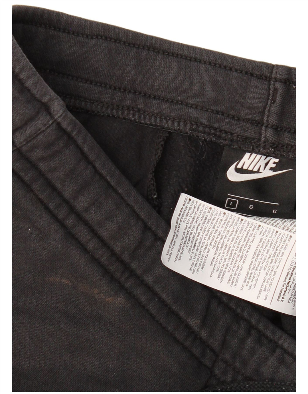 NIKE Hombre Pantalones de Chándal Joggers Large Negro Algodón