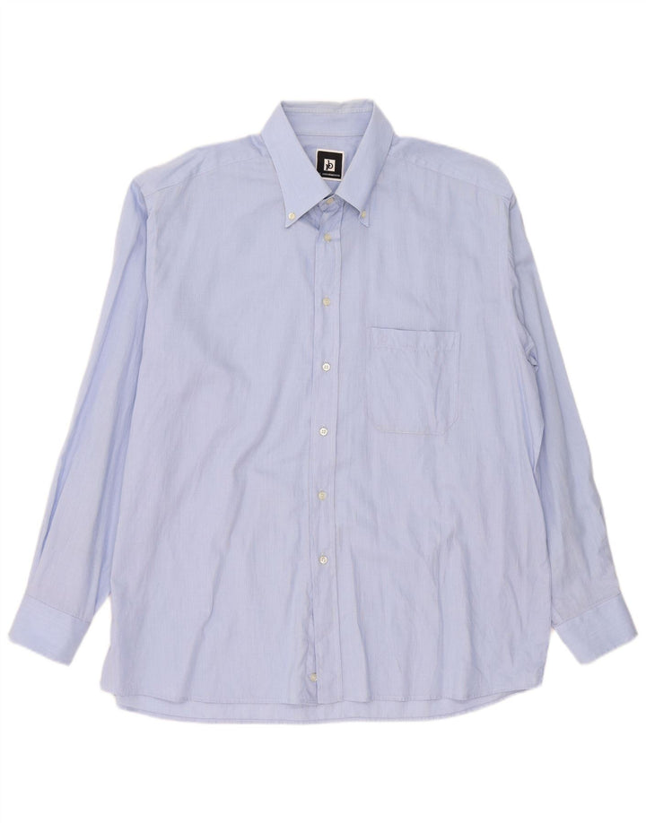 Roccobarocco Camisa Hombre Talla 45 18 2XL Azul Algodón