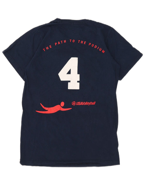 Adidas - Camiseta gráfica para hombre, talla pequeña, algodón azul marino