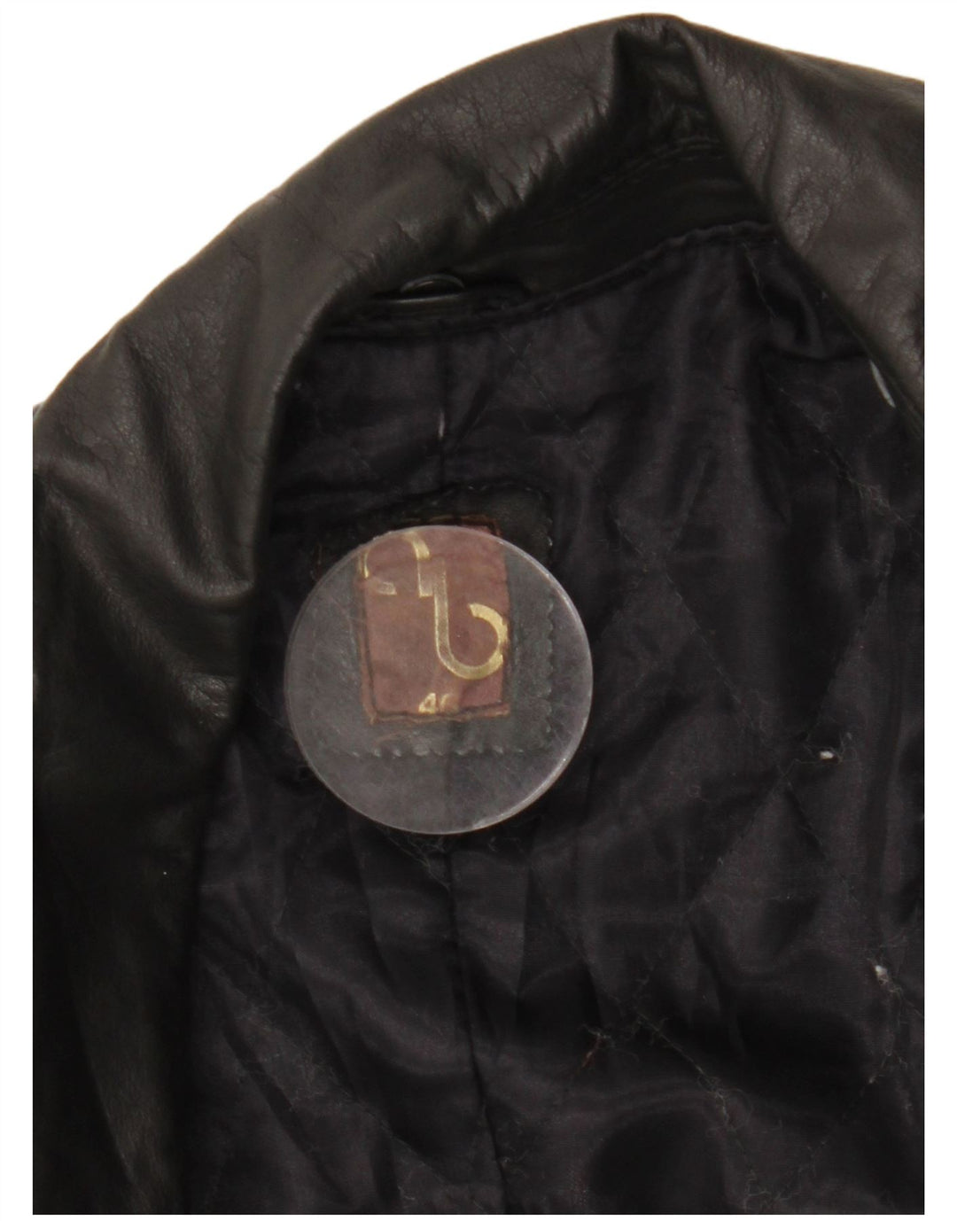 Vintage mujer doble pecho chaqueta de cuero IT 46 grande negro