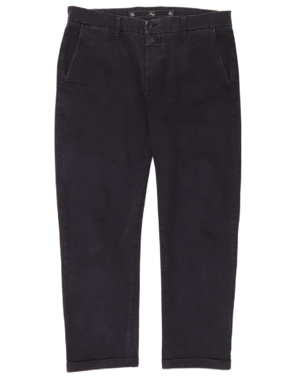 Pantalón chino recto Fay para hombre W36 L28 Algodón azul marino