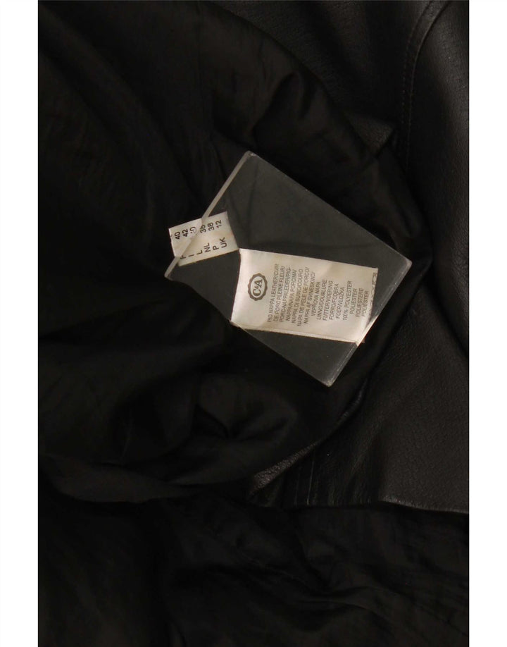 C&A Abrigo de cuero para mujer Reino Unido 12 Mediano Negro
