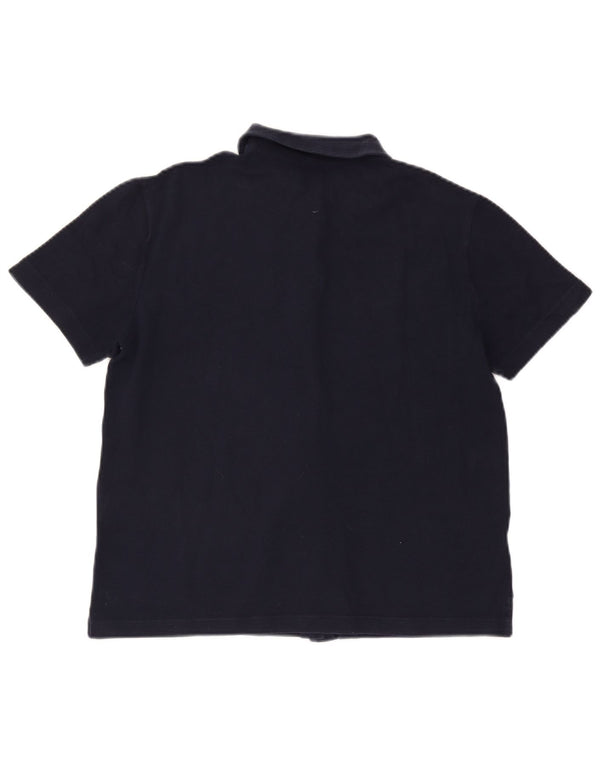 FRED PERRY Camisa de manga corta para mujer UK 40 XL Algodón azul marino