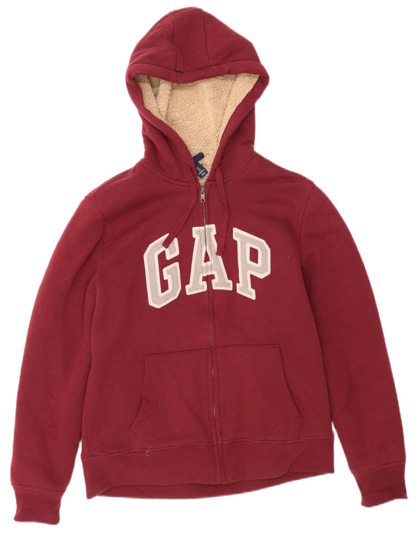 Gap Suéter con capucha y cremallera extragrande para mujer UK 10 Small Borgoña Algodón