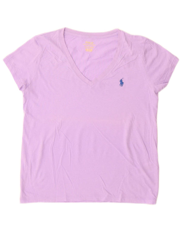 POLO RALPH LAUREN Camiseta para mujer Top UK 10 Small Purple Cotton