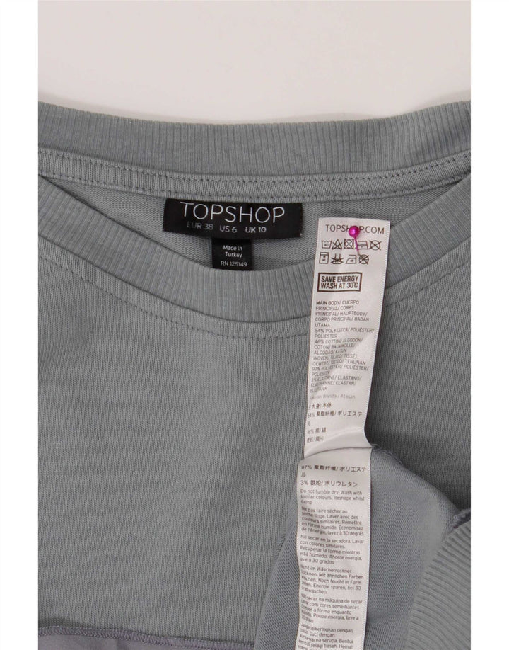 Topshop Sudadera para mujer Jumper UK 10 Small Gris Poliéster