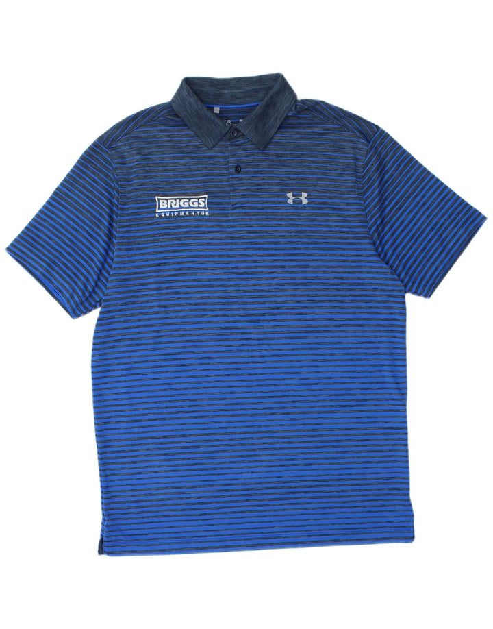 UNDER ARMOUR Polo gráfico Heat Gear para hombre a rayas azul medio