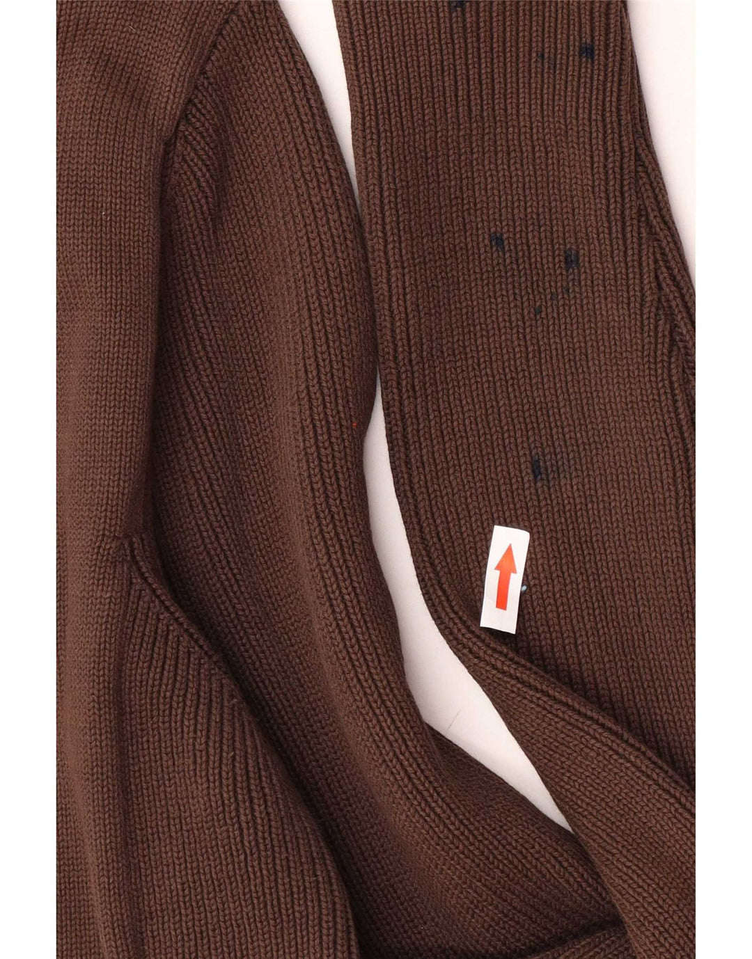 Zara Hombre Cárdigan Suéter Grande Algodón Marrón
