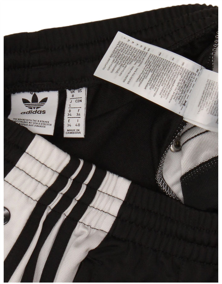 Adidas Pantalones de chándal para mujer UK 8 Small Negro Colorblock Poliéster