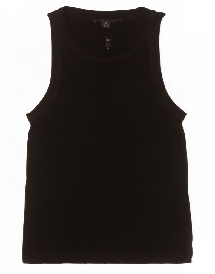 All Saints Camiseta sin mangas para mujer UK 10 Small Black Lyocell