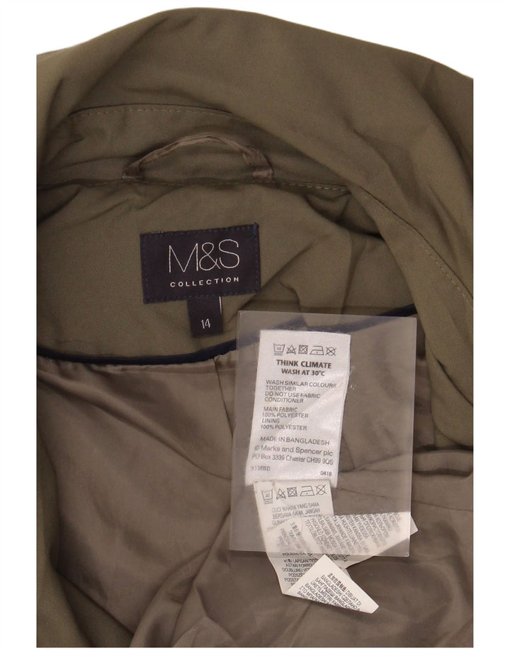 Marks & Spencer Gabardina para mujer UK 44 Grande Poliéster caqui