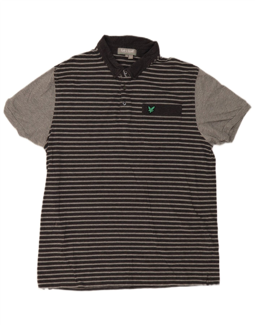 Lyle & Scott Polo Hombre XL Algodón Rayas Gris
