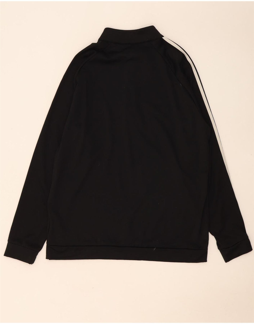 Adidas - Sudadera con cuello y cremallera para hombre, talla grande, poliéster negro