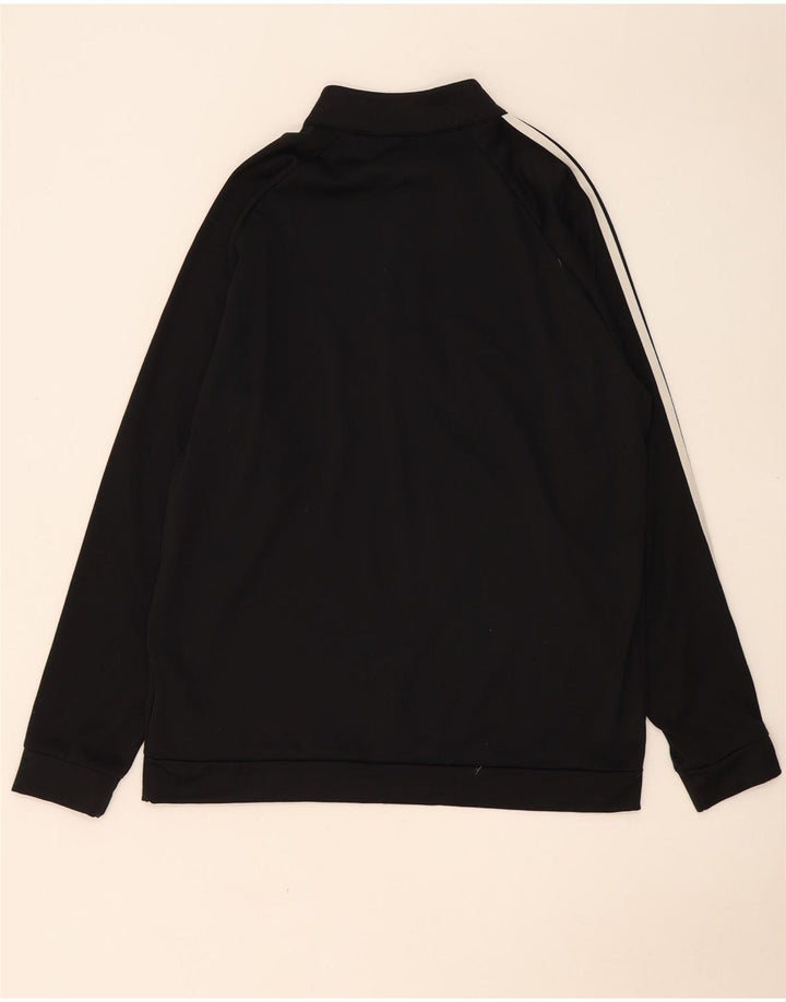 Adidas - Sudadera con cuello y cremallera para hombre, talla grande, poliéster negro