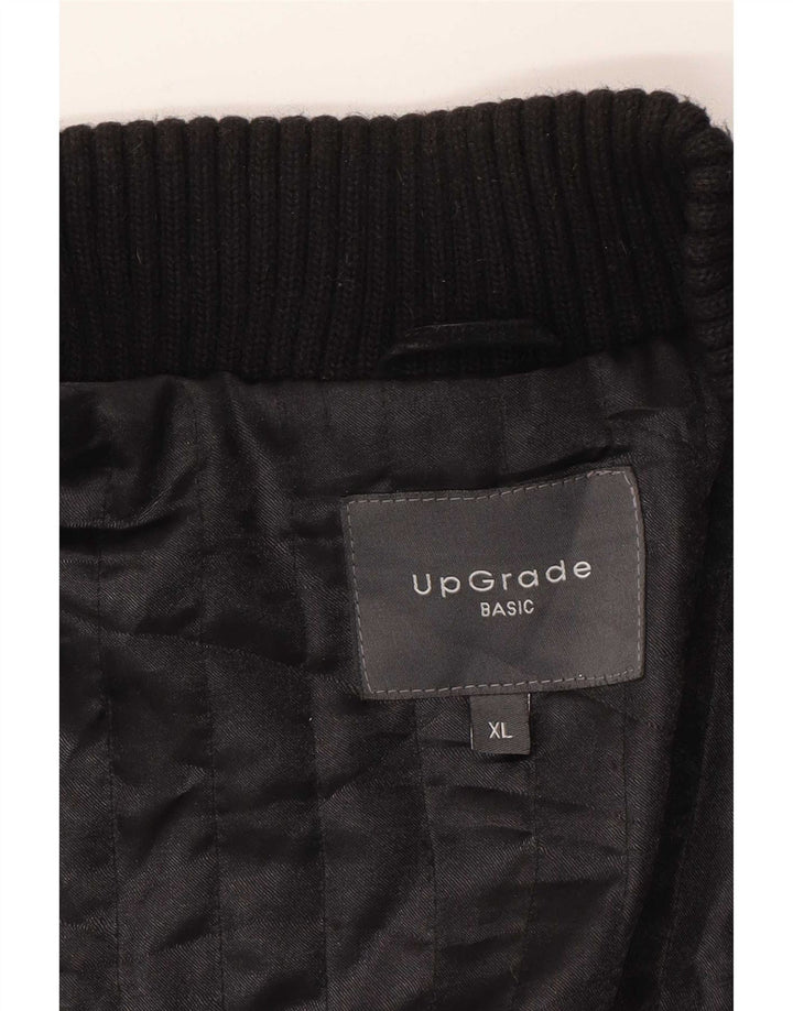 Vintage hombres ante bomber chaqueta Reino Unido 42 XL cuero negro