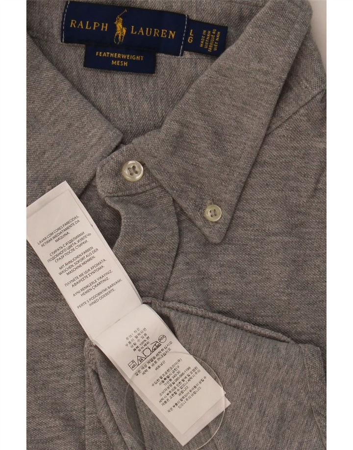 Ralph Lauren Camisa De Malla De Peso Pluma Para Hombre Grande Gris