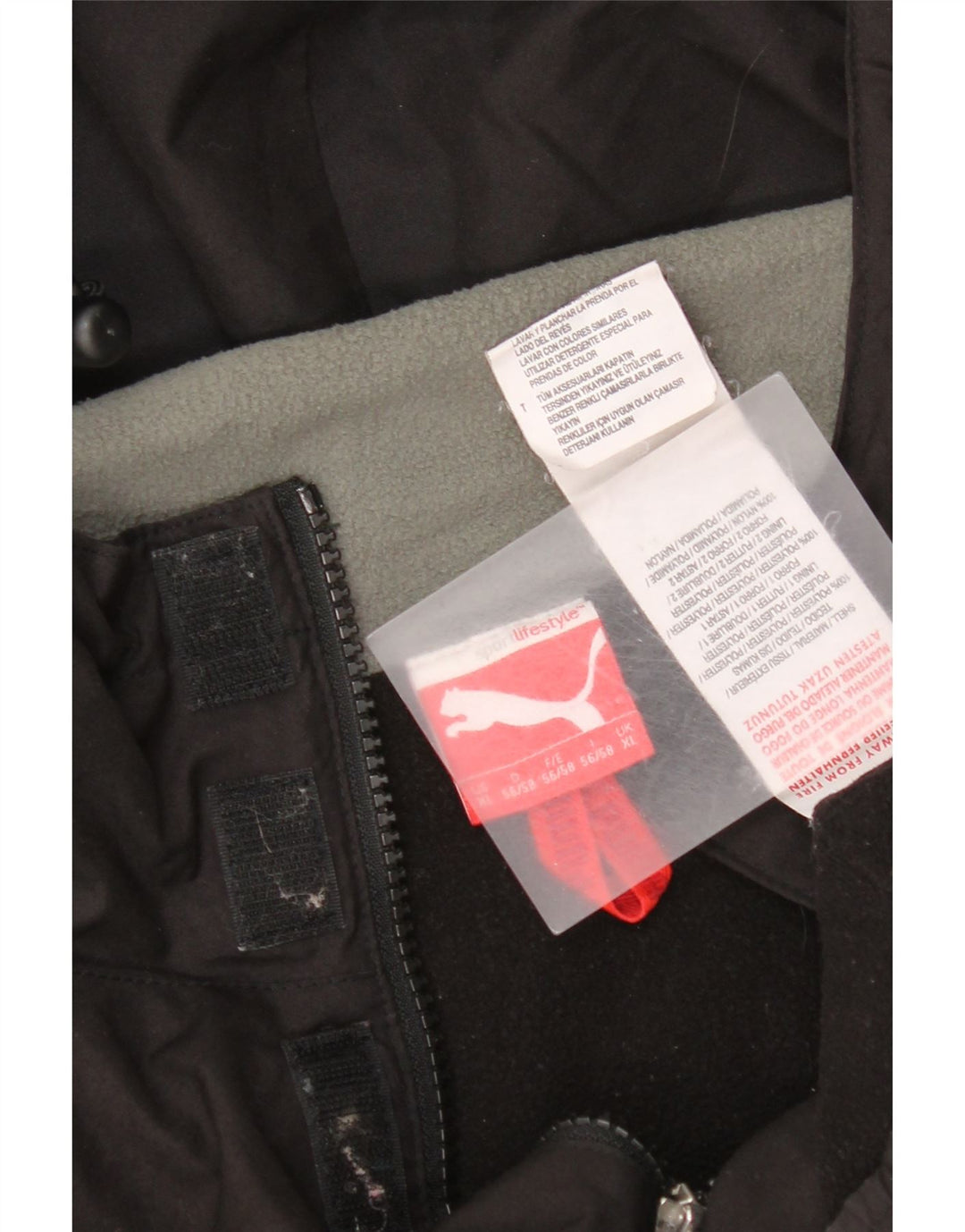 Puma Chaqueta cortavientos con capucha para hombre UK 42 XL Poliéster negro