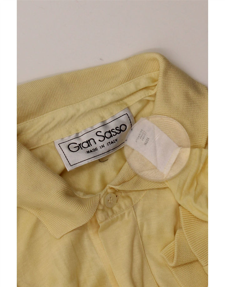 Polo vintage para hombre pequeño algodón amarillo