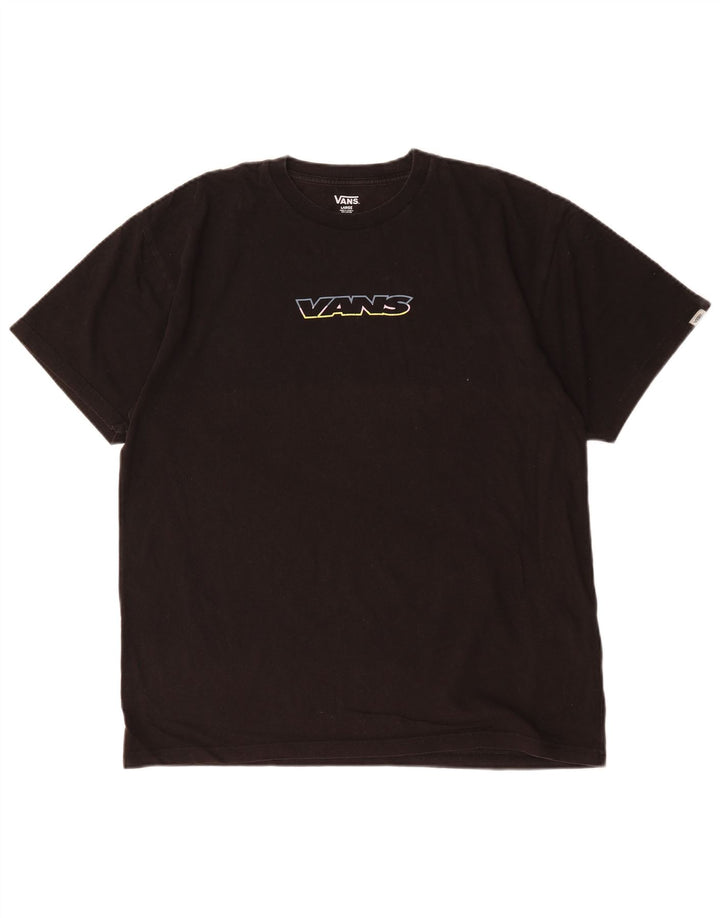 Vans - Camiseta gráfica para hombre, talla grande, algodón negro