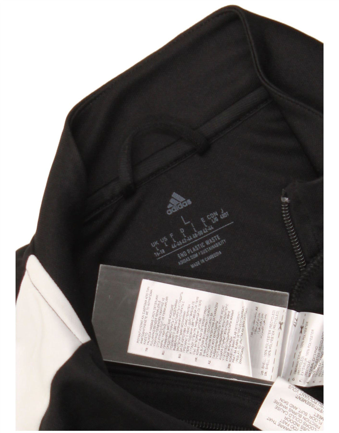 Adidas Mujer Aeroready Chándal Top Chaqueta UK 16/18 Grande Negro Poliéster