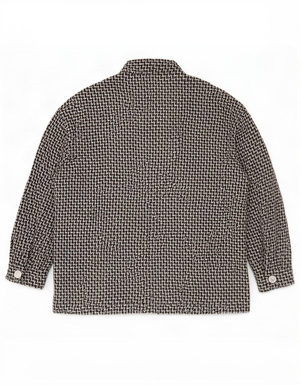 Zara Mujer Chaqueta Bomber Extragrande UK 40 Mediana Algodón De Pata De Gallo Negro
