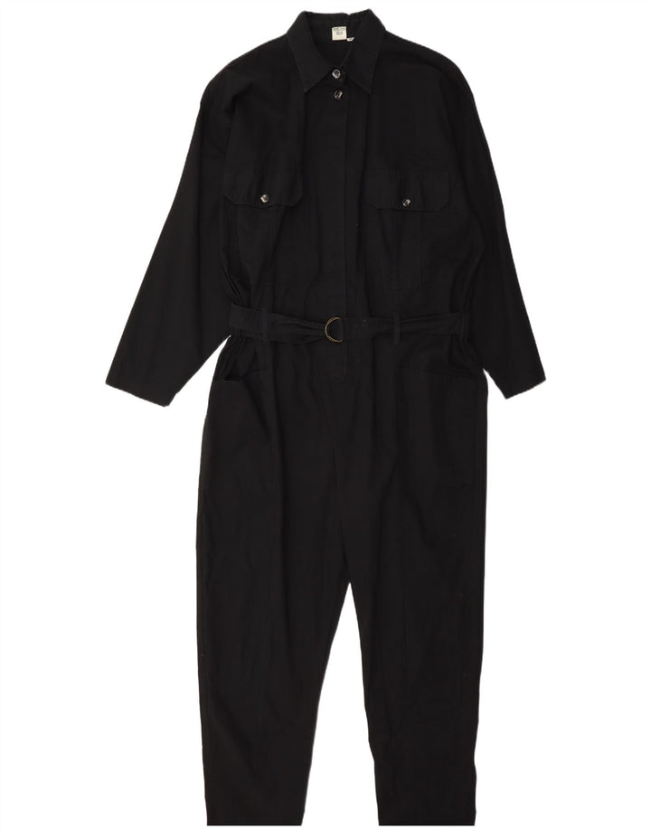 Mono vintage de manga larga para mujer IT 42 Algodón negro medio