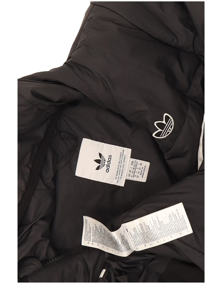 Adidas Chaqueta acolchada con capucha para mujer UK 6 XS Poliéster negro