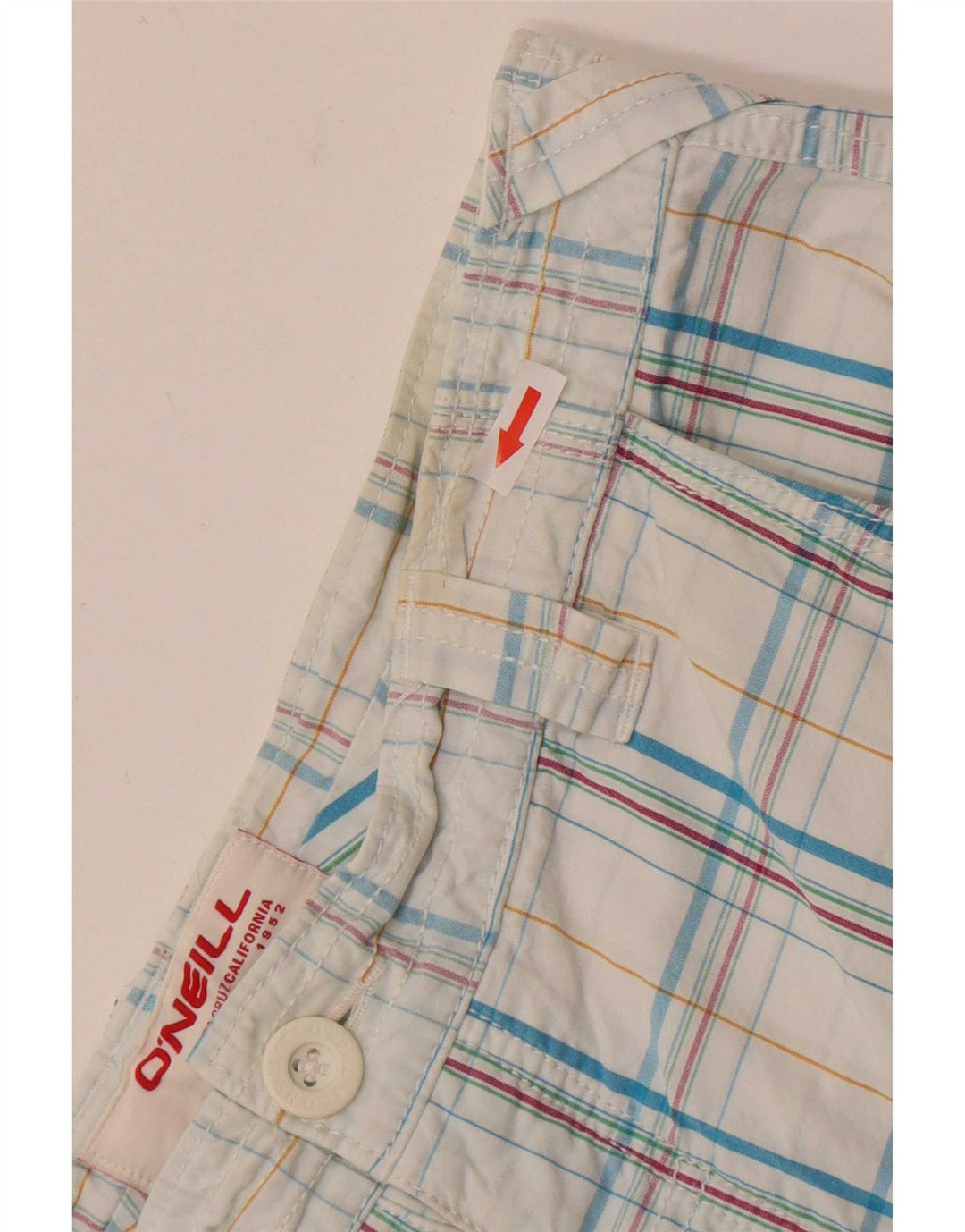 O'Neill Pantalones cortos tipo cargo para hombre W34 Algodón a cuadros azules grandes