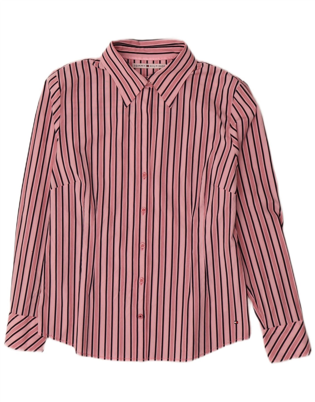 TOMMY HILFIGER Camisa para mujer US 14 XL Algodón a rayas rosa