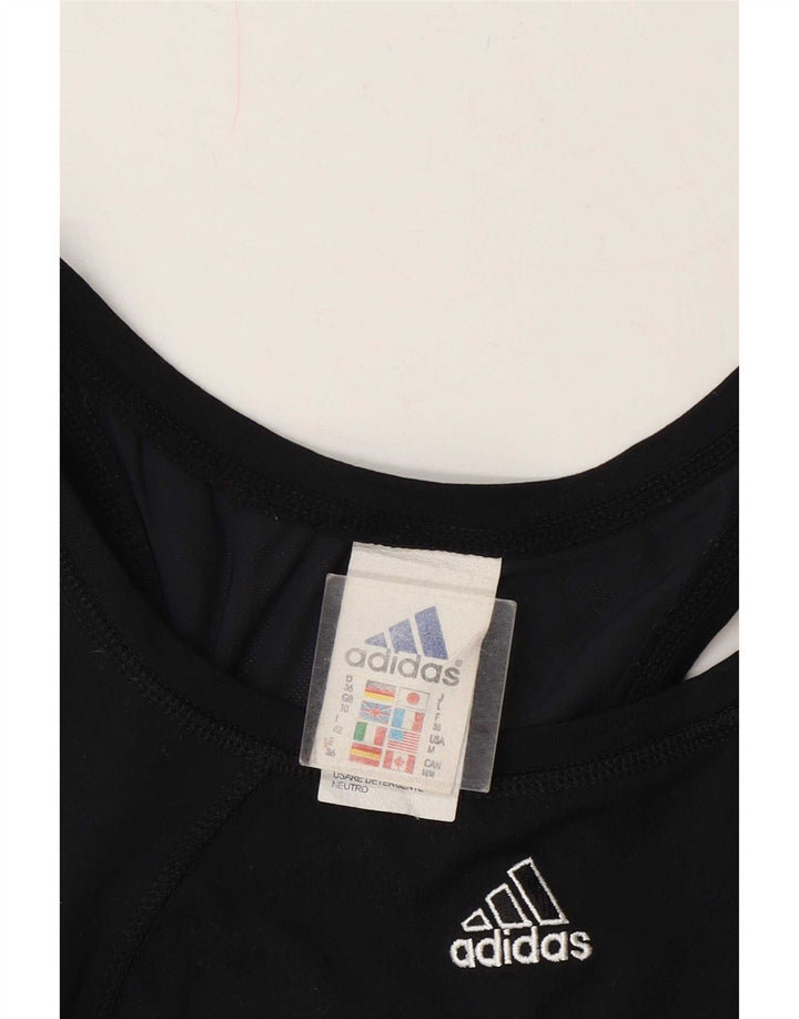 Adidas Mujer Crop Vest Top UK 10 Small Negro Poliamida