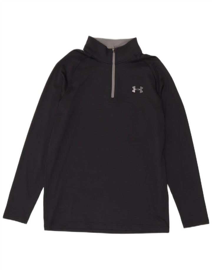 Under Armour Hombre Heat Gear Zip Neck Jersey Chándal Top Pequeño Negro