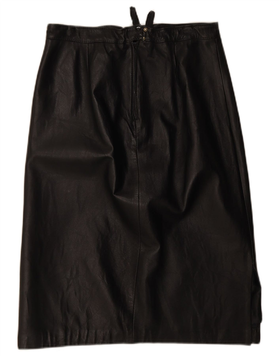 Falda de cuero vintage para mujer W28 Negro medio