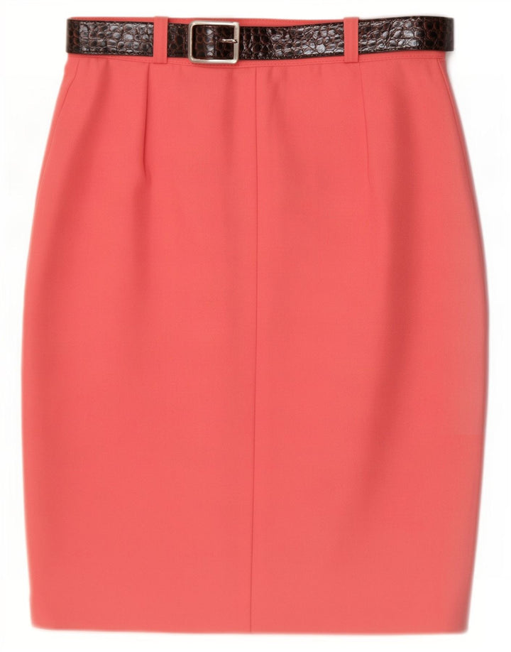 Falda lápiz vintage para mujer mediana W30 poliéster rosa
