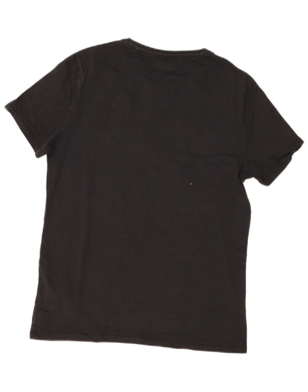 Guess Camiseta gráfica ajustada para hombre Top mediano de algodón negro