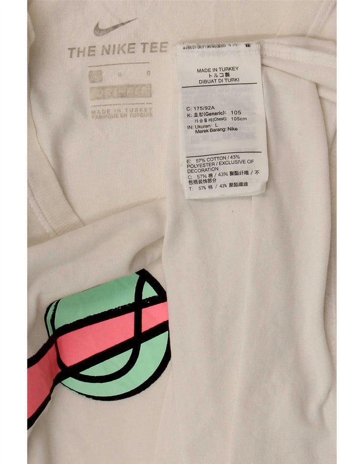 Nike - Camiseta gráfica para hombre, talla grande, algodón blanco