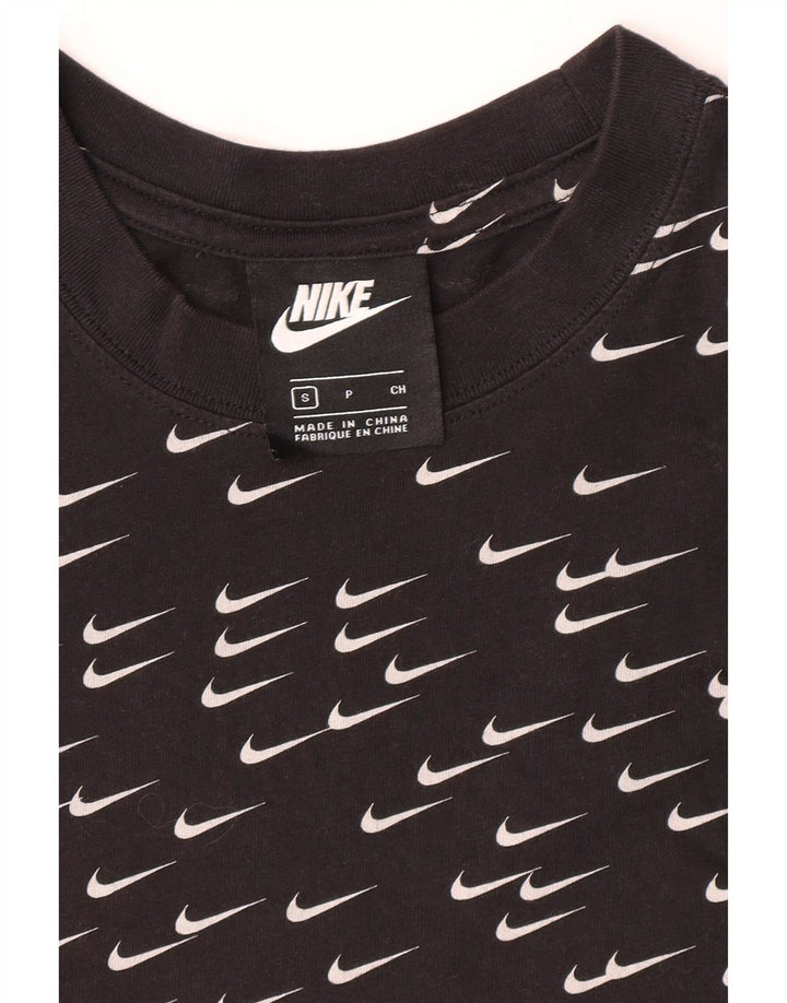 NIKE Womens Oversized Crop Graphic T-Shirt Top UK 10 Small Black Vintage Nike and Second-Hand Nike from Messina Hembry 