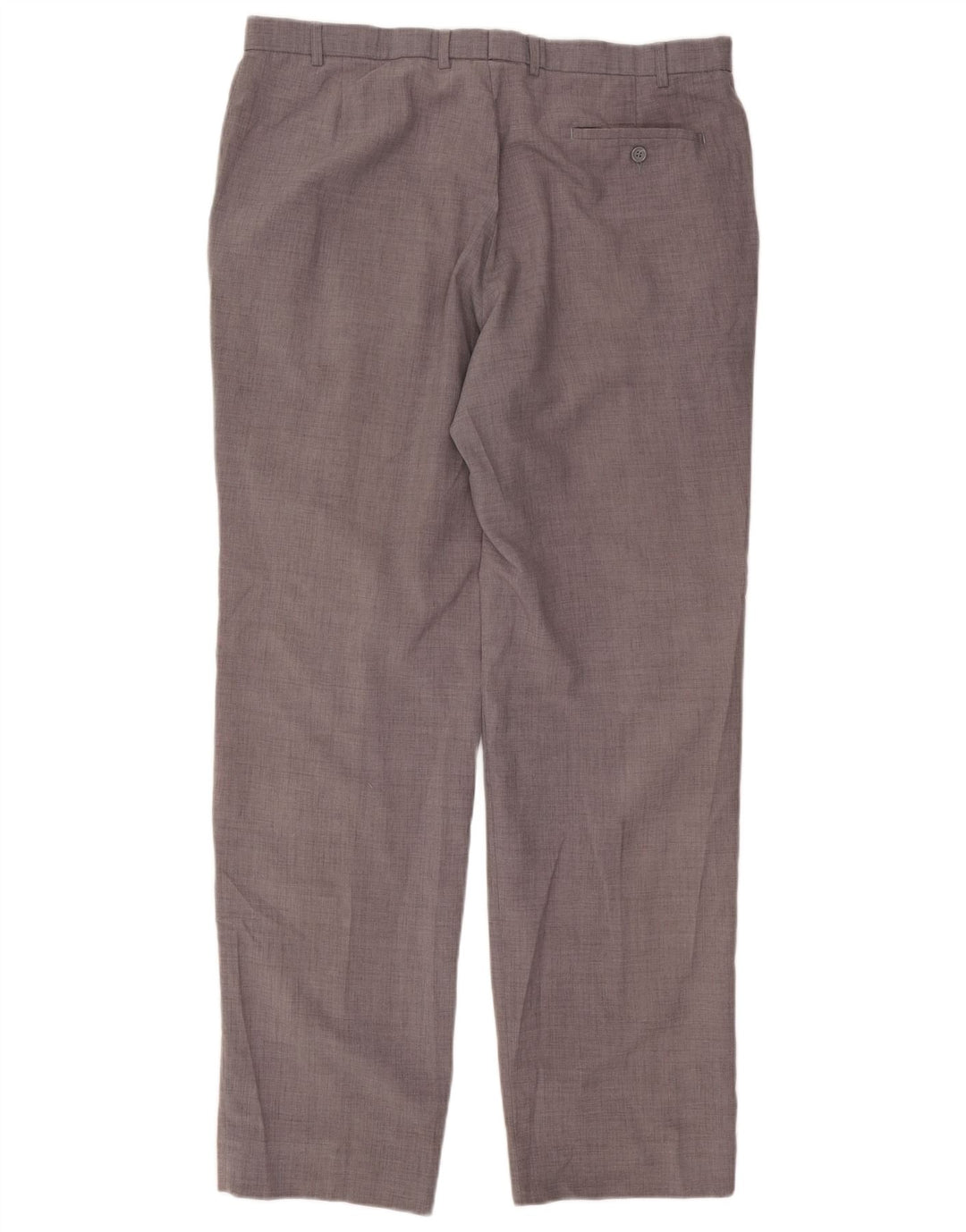 Marks & Spencer Pantalón de traje recto para hombre W40 L35 Poliéster gris