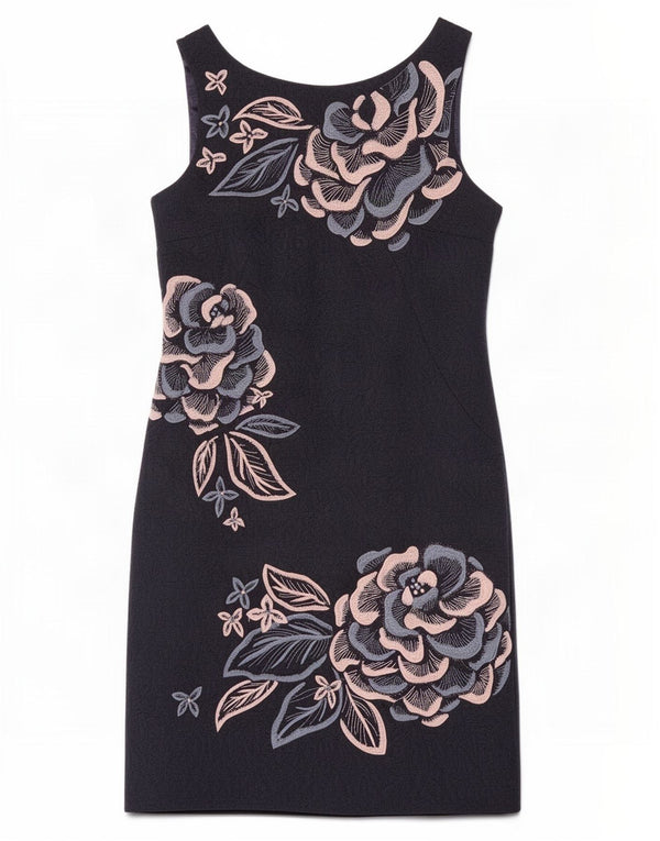 Monsoon Vestido tubo sin mangas para mujer UK 40 Small Azul marino floral
