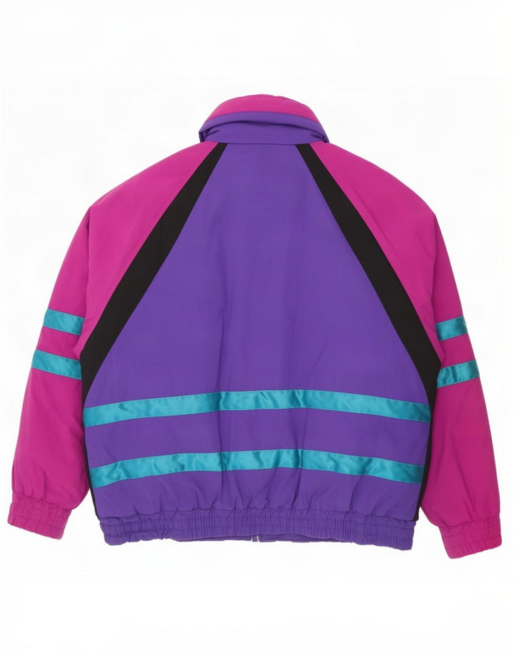 Vintage hombres chaqueta de esquí Reino Unido 40 grande multicolor colorblock nylon