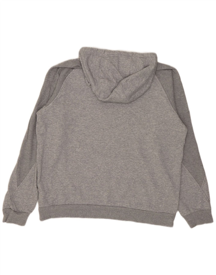 Adidas Hombre Sudadera Con Capucha Jumper Gris Medio Algodón Moteado