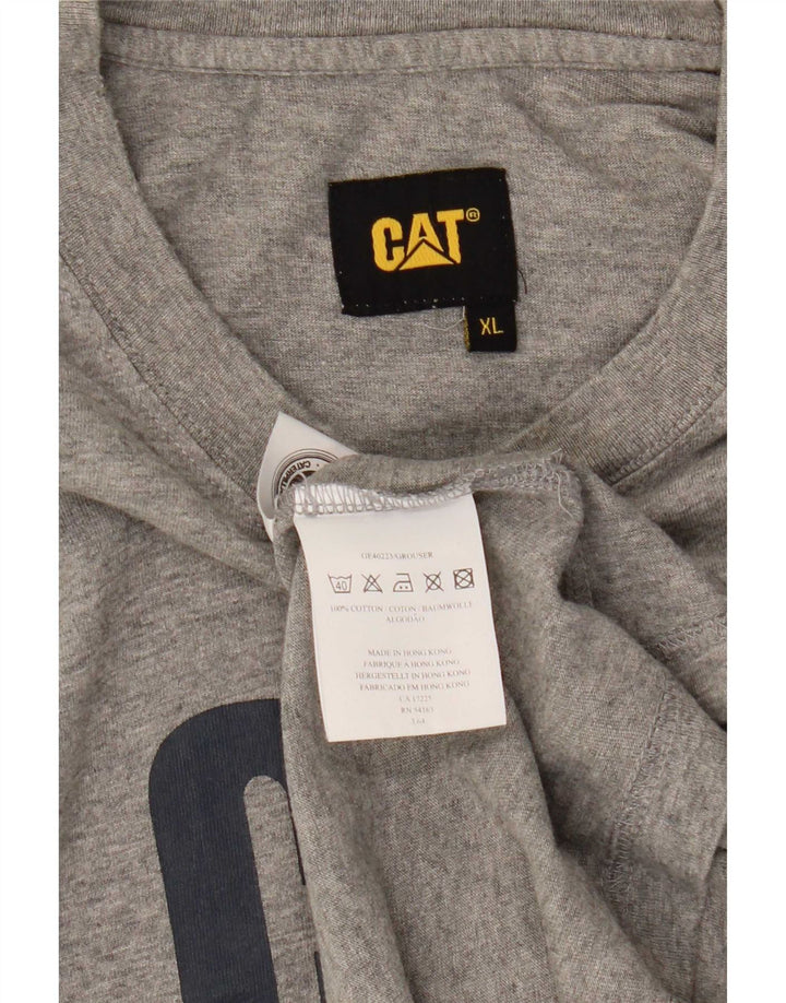 CAT Camiseta gráfica para hombre Top XL Algodón gris