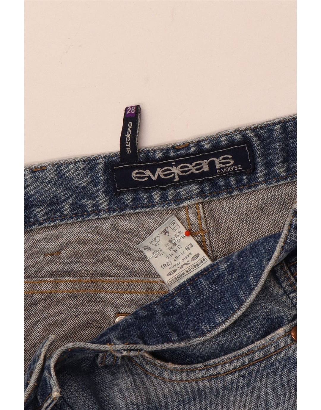 Jeans Rectos Vintage Mujer W28 L27 Azul