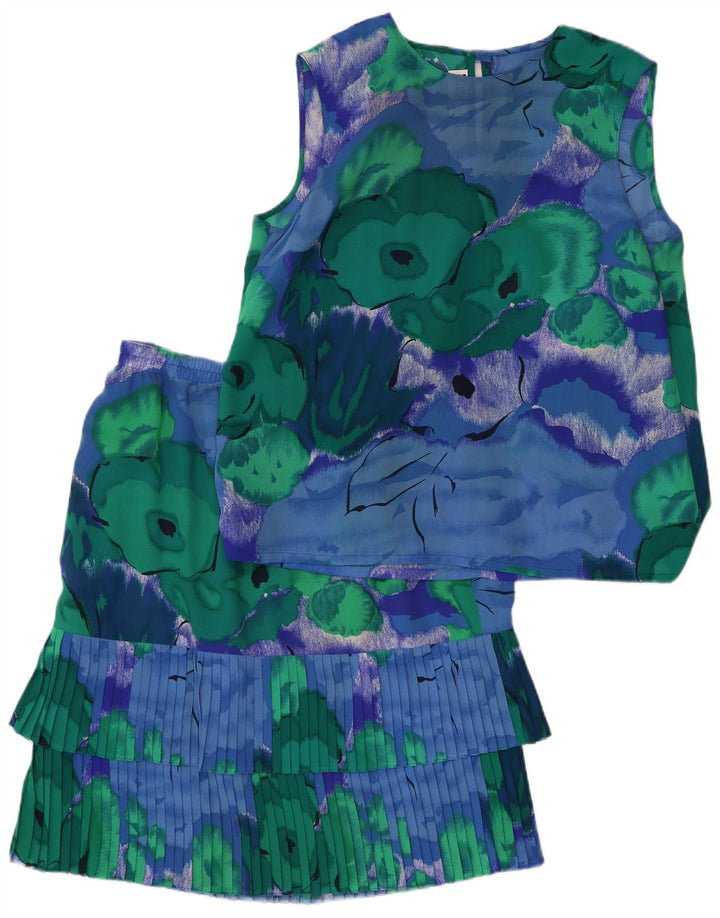 Fink Conjunto de falda de 2 piezas para mujer UK 16 Large W30 Poliéster floral azul