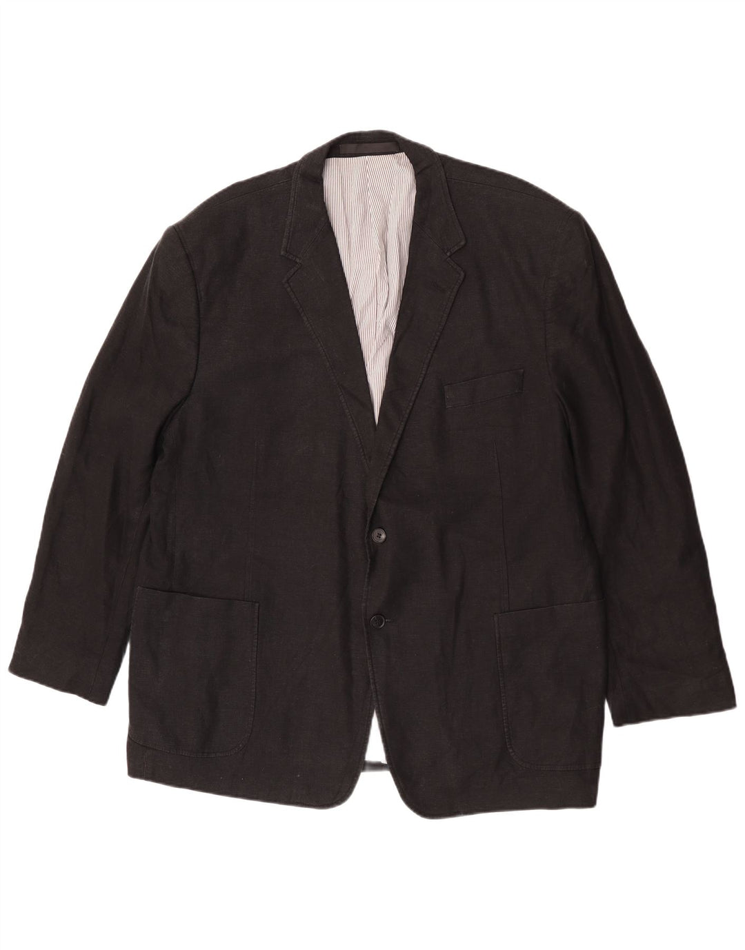 Marks & Spencer Chaqueta tipo blazer de 2 botones para hombre UK 48 2XL Lino negro