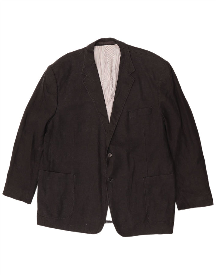 Marks & Spencer Chaqueta tipo blazer de 2 botones para hombre UK 48 2XL Lino negro