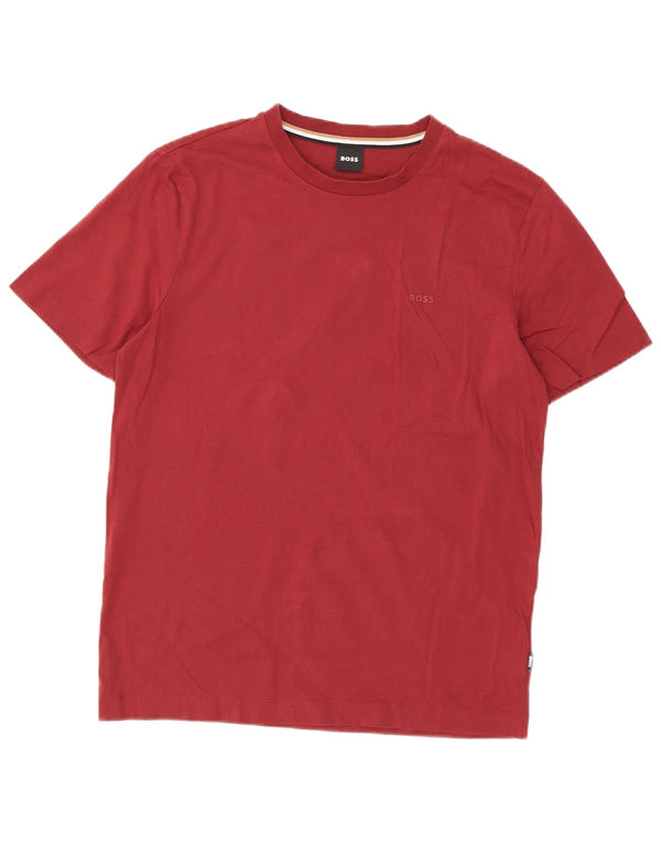 Camiseta Hugo Boss Hombre Top Medium Borgoña Algodón