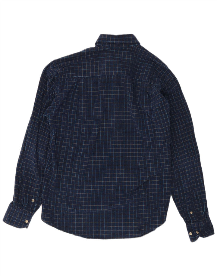 Sergio Tacchini Camisa Hombre Grande Azul Marino Cuadros Algodón