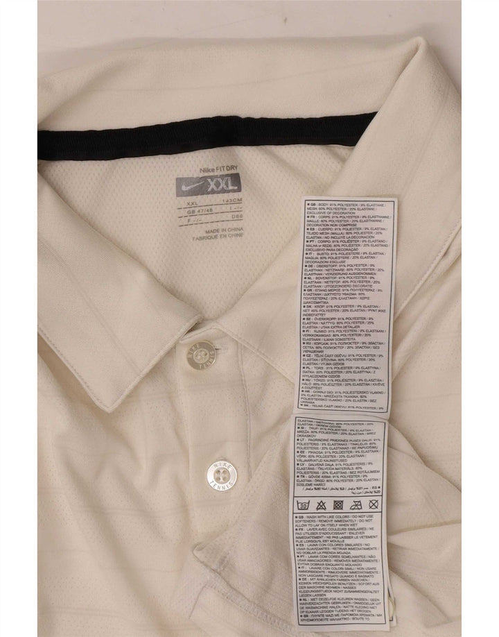 Nike Polo para hombre UK 47/48 2XL Poliéster a rayas blancas