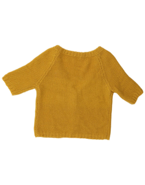 Vintage mujeres 1/2 manga crop cardigan suéter Reino Unido 10 pequeño verde